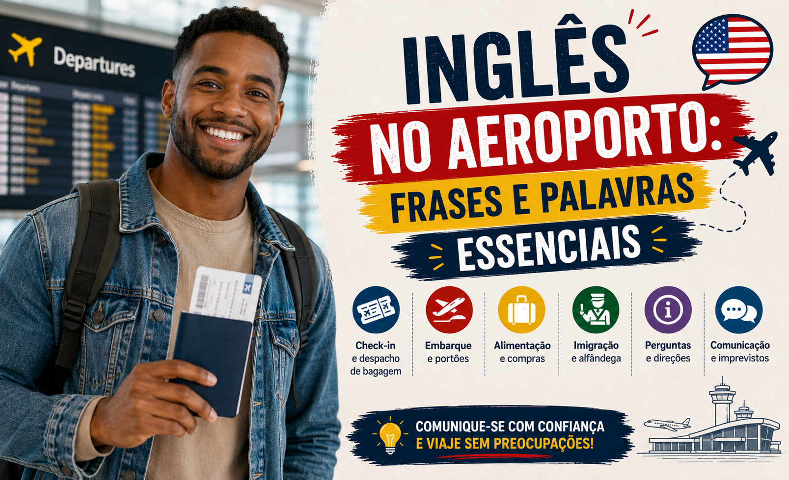 Inglês no aeroporto: frases e palavras essenciais